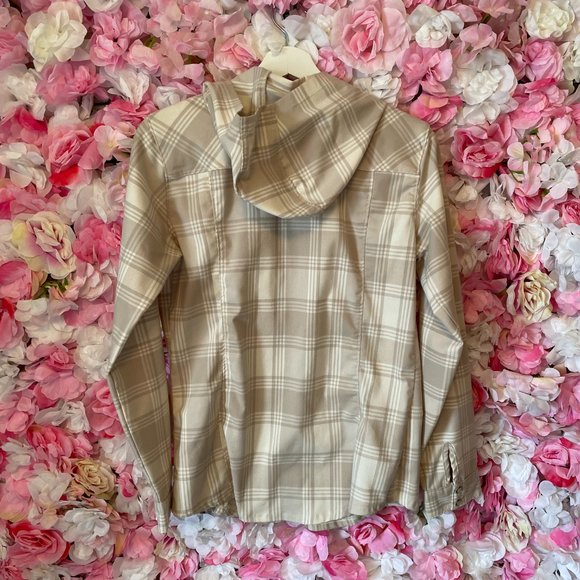 Mountain Hardwear Plaid Hooded Top Sz 10 - Picture 4 of 6